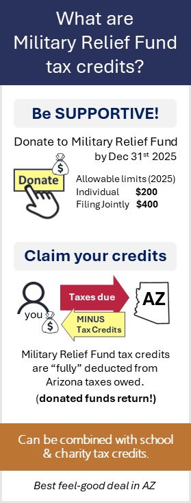Arizona tax credit for military relief fund overview